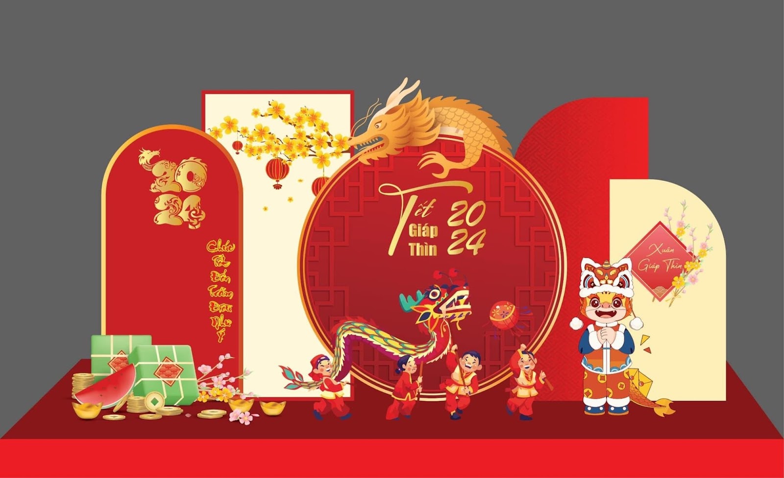 Dịch vụ trang trí Tết ở khu đô thị Dương Nội