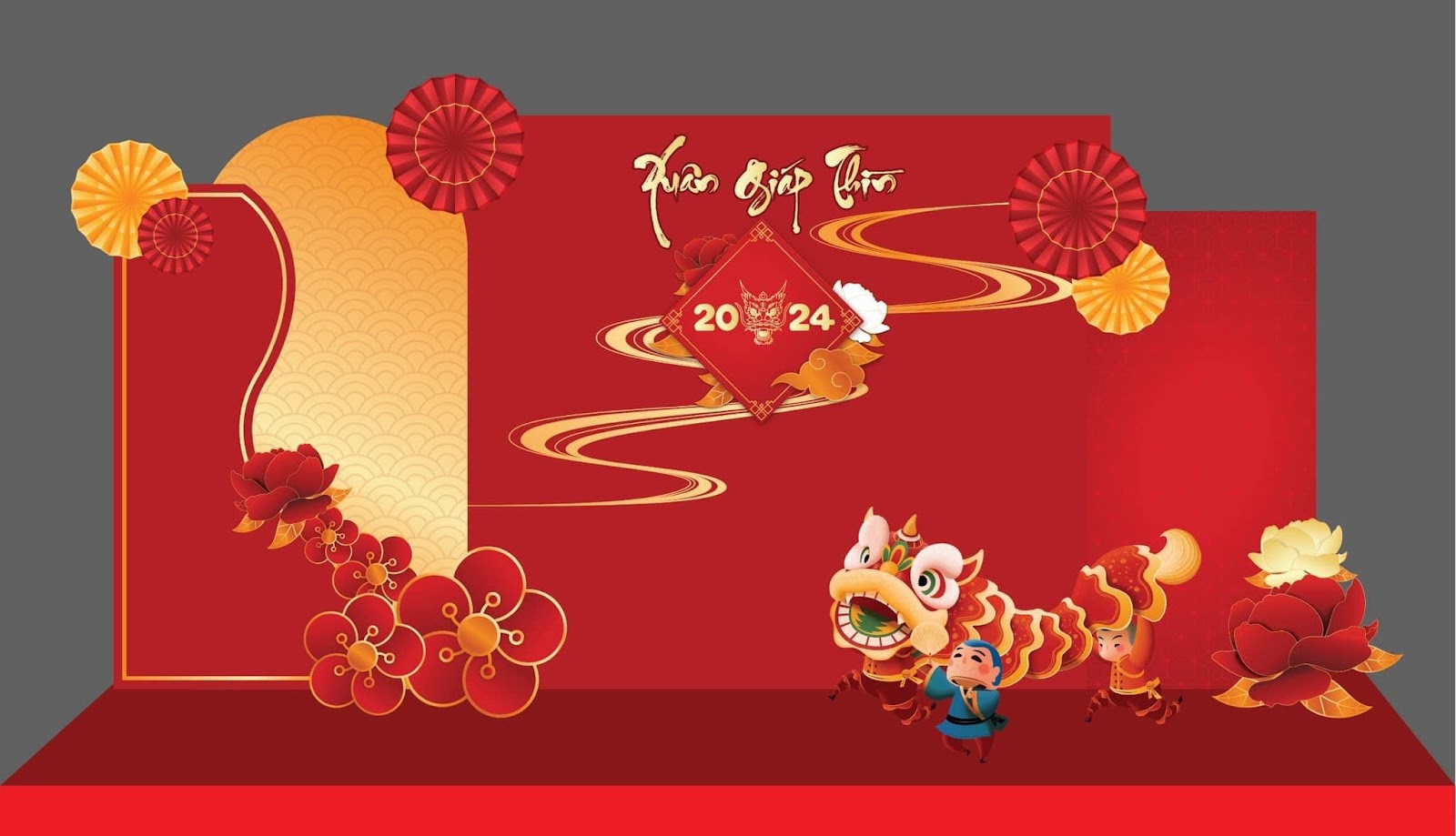 Dịch vụ trang trí Tết ở khu đô thị Mỹ Đình 1, Mỹ Đình 2